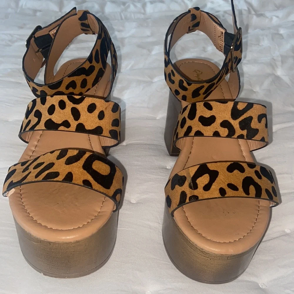 Quipd Leopard Clog Platform Sandal